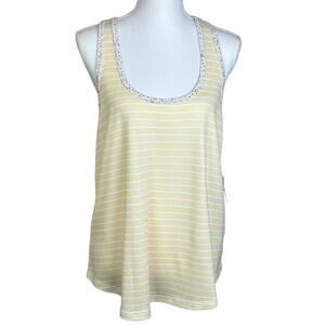 PJ Salvage Tank Size XL Striped Fields Yellow Sunshine Casual Recycled Fabric
